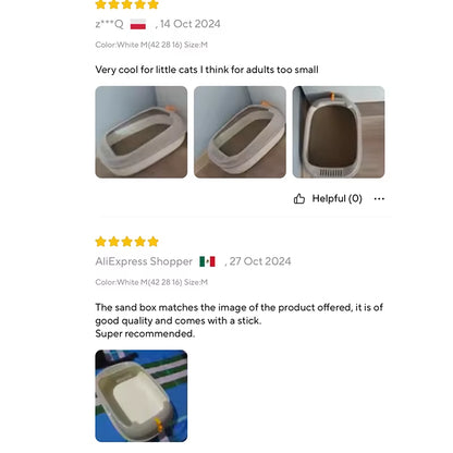 Cat Litter Box Extra Dinosaur Semi-Enclosed Large Size Detachable Washable Anti-Splash Design Convenient Solution for Large Cats