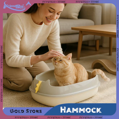 Cat Litter Box Extra Dinosaur Semi-Enclosed Large Size Detachable Washable Anti-Splash Design Convenient Solution for Large Cats