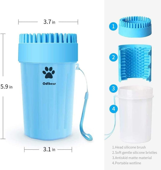 Portable Dog Paw Washer Paw Cleaner Cup Pet Grooming Blue