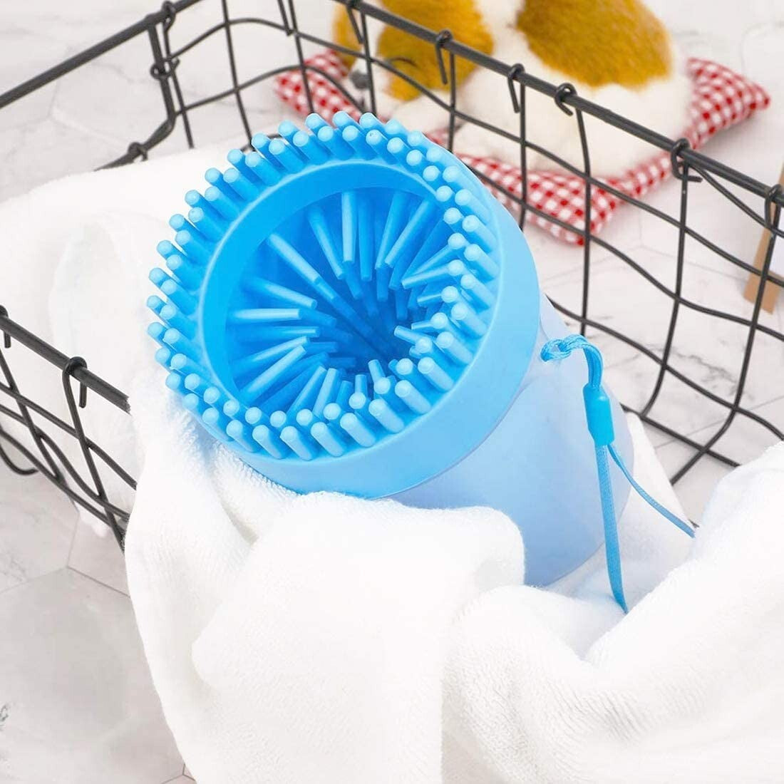 Portable Dog Paw Washer Paw Cleaner Cup Pet Grooming Blue